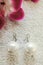 White pearl earrings handmade