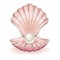 White pearl in the opened clam, pink seashell