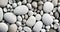 White pebble stones texture. Light natural rock backdrop. Generative AI