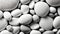 White pebble stones texture. Light natural rock backdrop. Generative AI