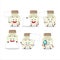 White pepper bottle cartoon character bring information board