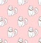 White Persian Cat on Pink Background. Vector Illustration.