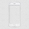 White phone template with blank screen.