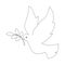 White pigeon flying peace symbol