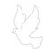 White pigeon flying peace symbol