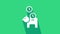 White Piggy bank with coin icon isolated on green background. Icon saving or accumulation of money, investment. 4K Video
