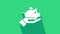 White Piggy bank in hand icon isolated on green background. Icon saving or accumulation of money, investment. 4K Video