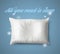 White Pillow with magic on Blue Background, Real Shadow. Vector illustration