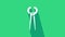 White Pincers and pliers icon isolated on green background. Pincers work industry mechanical plumbing tool. 4K Video