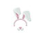 White and pink cartoon bunny ears and nose funny photo filter, cute Easter celebration mask