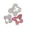 White and pink gold butterfly ring with diamonds and pink sapphires