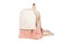 White pink leather modern handbag, backpack. Isolated on white. Fashion bag