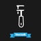 White Pipe adjustable wrench icon isolated on black background. Vector