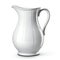 White pitcher isolated on a white background