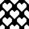 White pixel hearts on a black background. Seamless romantic pattern. Vector