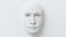 White pixelated face recognition 3D rendering illustration