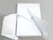 White plain office paper on grey background