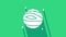 White Planet Venus icon isolated on green background. 4K Video motion graphic animation