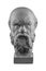 White plaster bust, sculptural portrait of Socrates