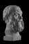 White plaster bust, sculptural portrait of Socrates