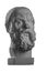 White plaster bust, sculptural portrait of Socrates