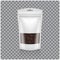 White Plastic bag with window. Black tea. Packaging template mockup on transparent background