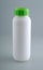 White plastic bottle mockup with green cap