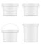 White plastic bucket for paint vector illustration