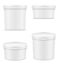 white plastic container for ice cream or dessert vector illustration