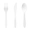 White plastic cutlery