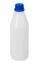 White plastic industrial bottle with blue cap