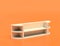 White plastic living room book shelf furniture in yellow orange background, flat colors, single color, 3d rendering