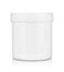 White plastic medical container for pills isolated