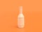 White plastic oil additive bottle in yellow orange background, flat colors, single color, 3d rendering