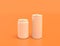 White plastic tall and normal soda cans in yellow orange background, flat colors, single color, 3d rendering