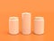 White plastic tall and normal soda cans in yellow orange background, flat colors, single color, 3d rendering