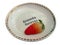 White plate with strawberry fruit and friends forever word on isolate white background with clipping path.