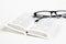White Pocket Bible With Reading Glasses