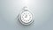 White Pocket watch icon isolated on grey background. 4K Video motion graphic animation