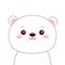 White polar bear face. Black contour doodle silhouette. Kawaii animal. Cute cartoon character. Funny baby with eyes, nose, ears