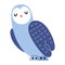 White polar owl or snowy owl, cute arctic bird character, sitting with closed eyes, flat vector