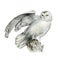 White polar owl. Watercolor illustration. Snow owl sit on the tree branch. Beautiful north wild bird. Realistic avian