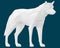 White polygonal wolf. Side view. 3D. Vector illustration