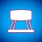 White Pommel horse icon isolated on blue background. Sports equipment for jumping and gymnastics. Vector