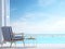 White pool villa terrace 3d render