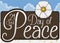 White Poppy over Wooden Sign for International Day of Peace, Vector Illustration