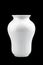 White porcelain flower vase in the shape of a pear, isolate