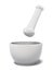 White porcelain mortar and pestle