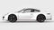 White Porsche 911 three-dimensional raster illustration on a white background. 3d rendering.