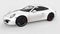 White Porsche 911 three-dimensional raster illustration on a white background. 3d rendering.